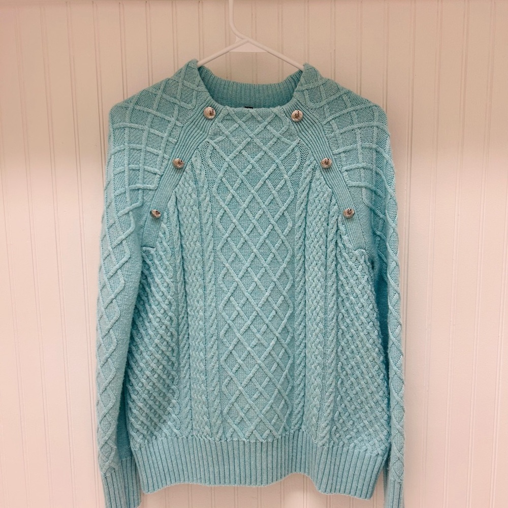 Talbots Aqua Cable Knit Sweater